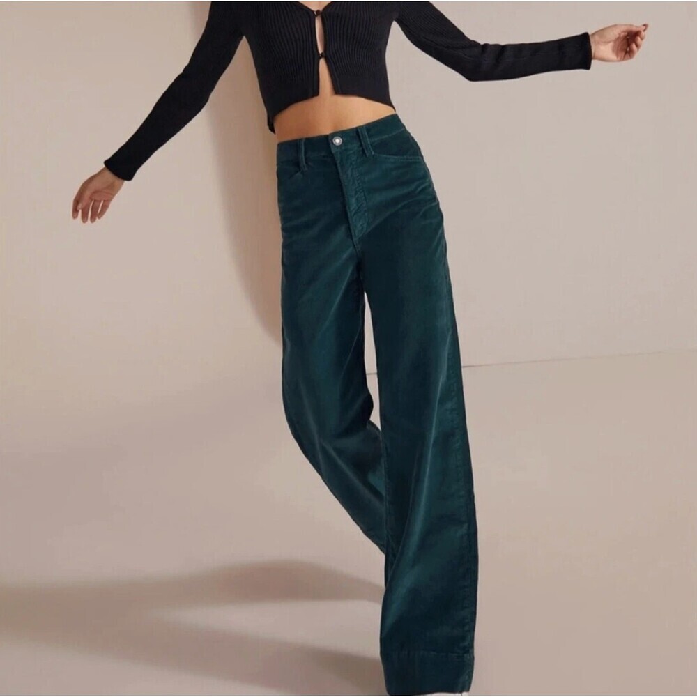 Favorite Daughter The Mischa Wide Leg Velveteen Pants in Hayward Green Size 30 - Picture 1 of 14
